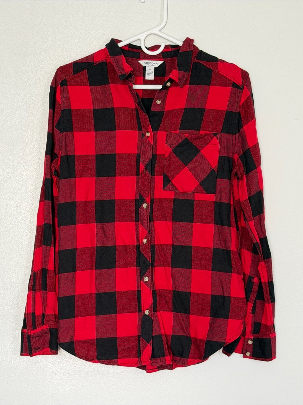 Arizona Jean Company Red and Black Buffalo Plaid Button-Down Shirt